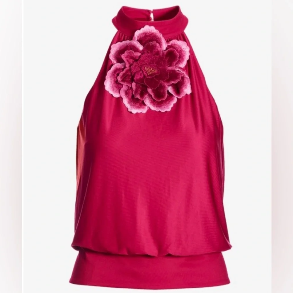 Boston Proper So Chic Sleeveless Flower Top - Picture 2 of 7